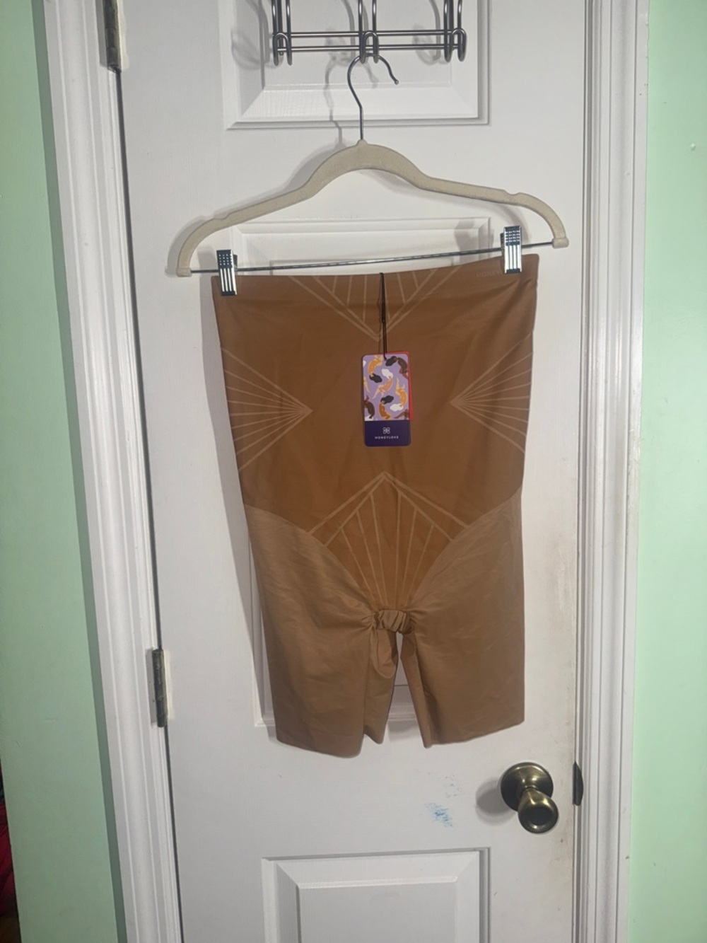 Honeylove Sculpting High-Waist Shapewear Shorts in Tan